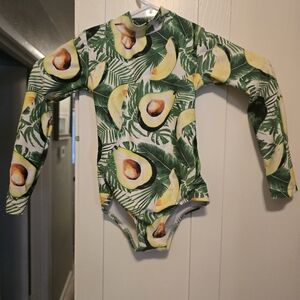 Mott50 Kids Swim Rashguard - Green and Yellow Avocado Print